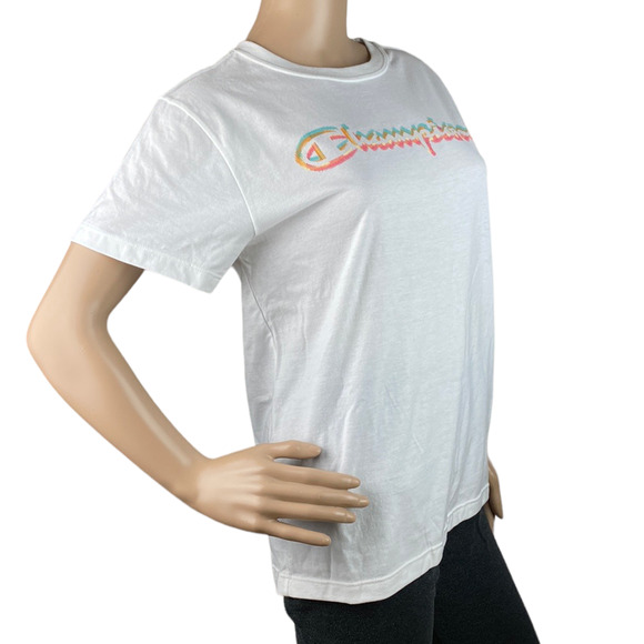 New Champion Women's White Crew Neck Short Sleeve Graphic Tee Size S - Picture 5 of 6